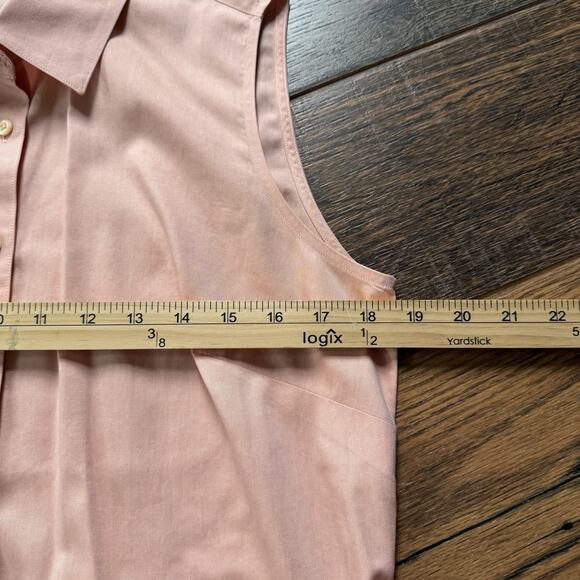 Brooks Brothers 346 Sleeveless Button Up Shirt Pink Oxford Cotton Non-Iron Sz 10 - Picture 5 of 5